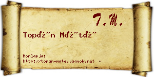 Topán Máté névjegykártya