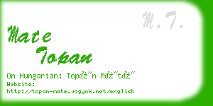 mate topan business card